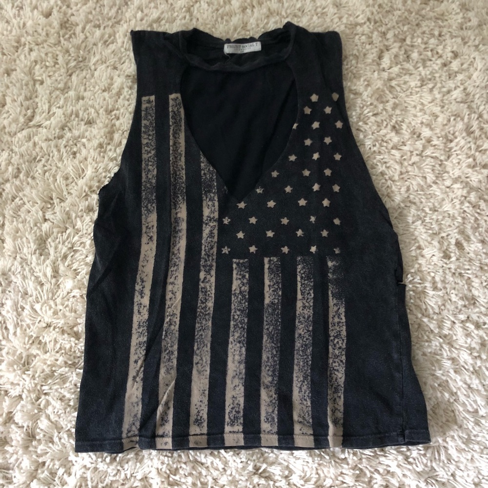 Project Social T V Cut American Flag Tank